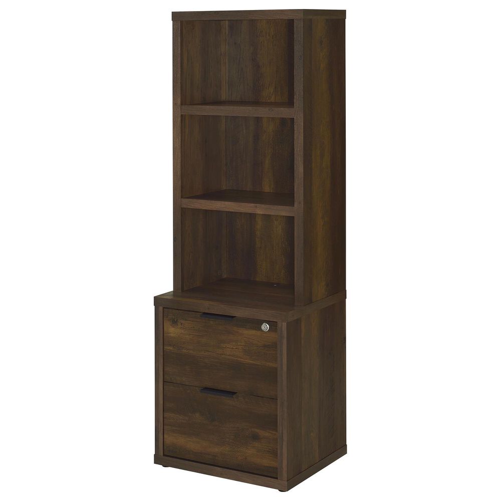 Coaster Westpark 3-Shelf Bookcase with USB and Lockable Drawer in Dark Pine, , large