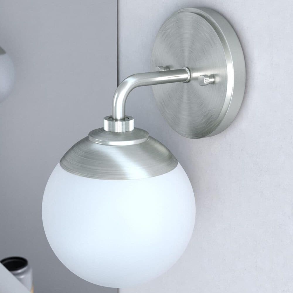 Hunter Hepburn 1-Light Wall Sconce in Brushed Nickel, , large