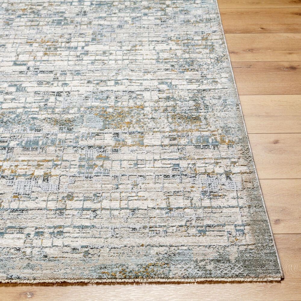 Surya Dresden Taupe, Off-White, Light Gray, Deep Teal, Dusty Sage, Ink Blue and Mustard 6&#39;7&quot; x 9&#39;6&quot; Area Rug, , large