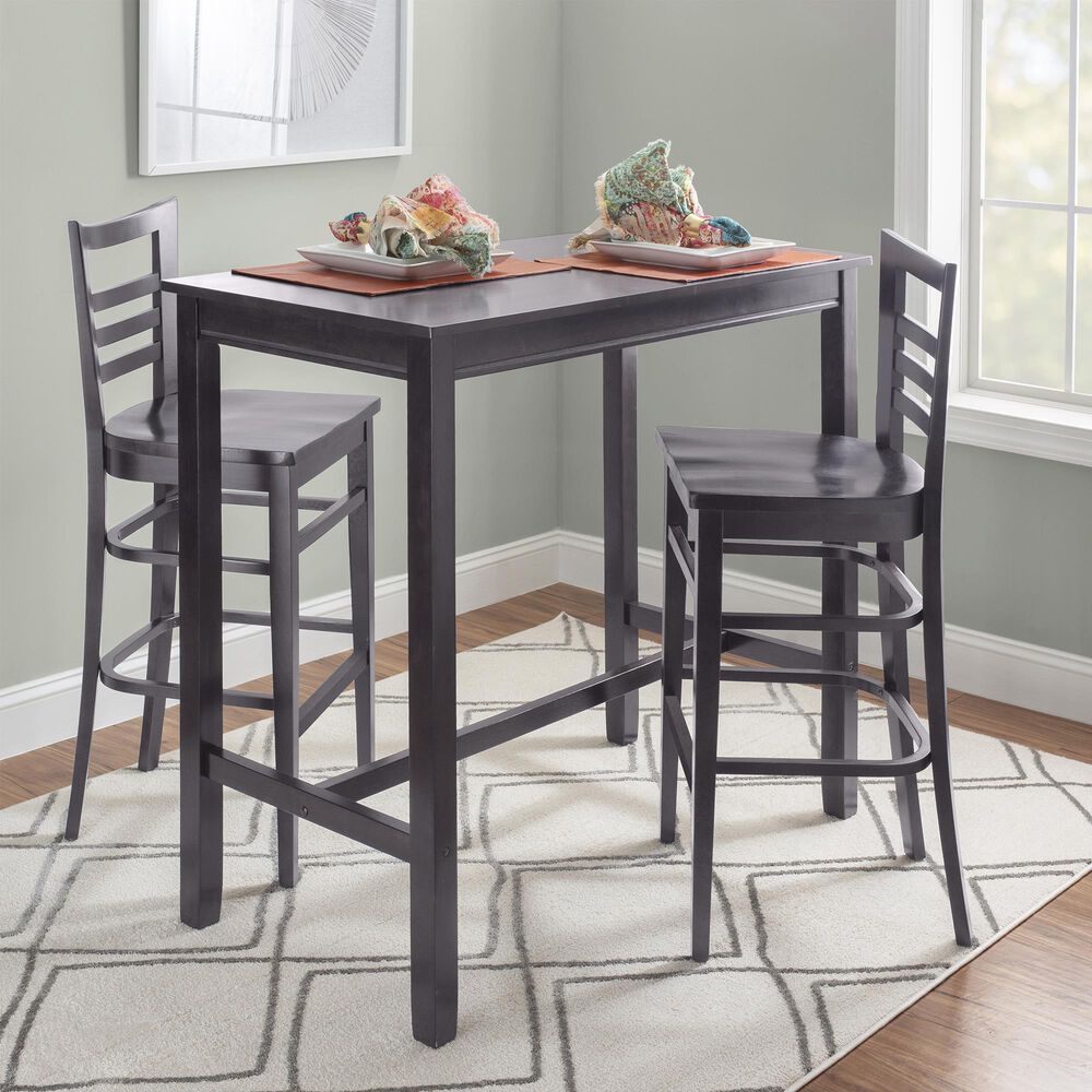 Linon Home Decor Blairmont Bar Stool in Deep Brown Stain, , large