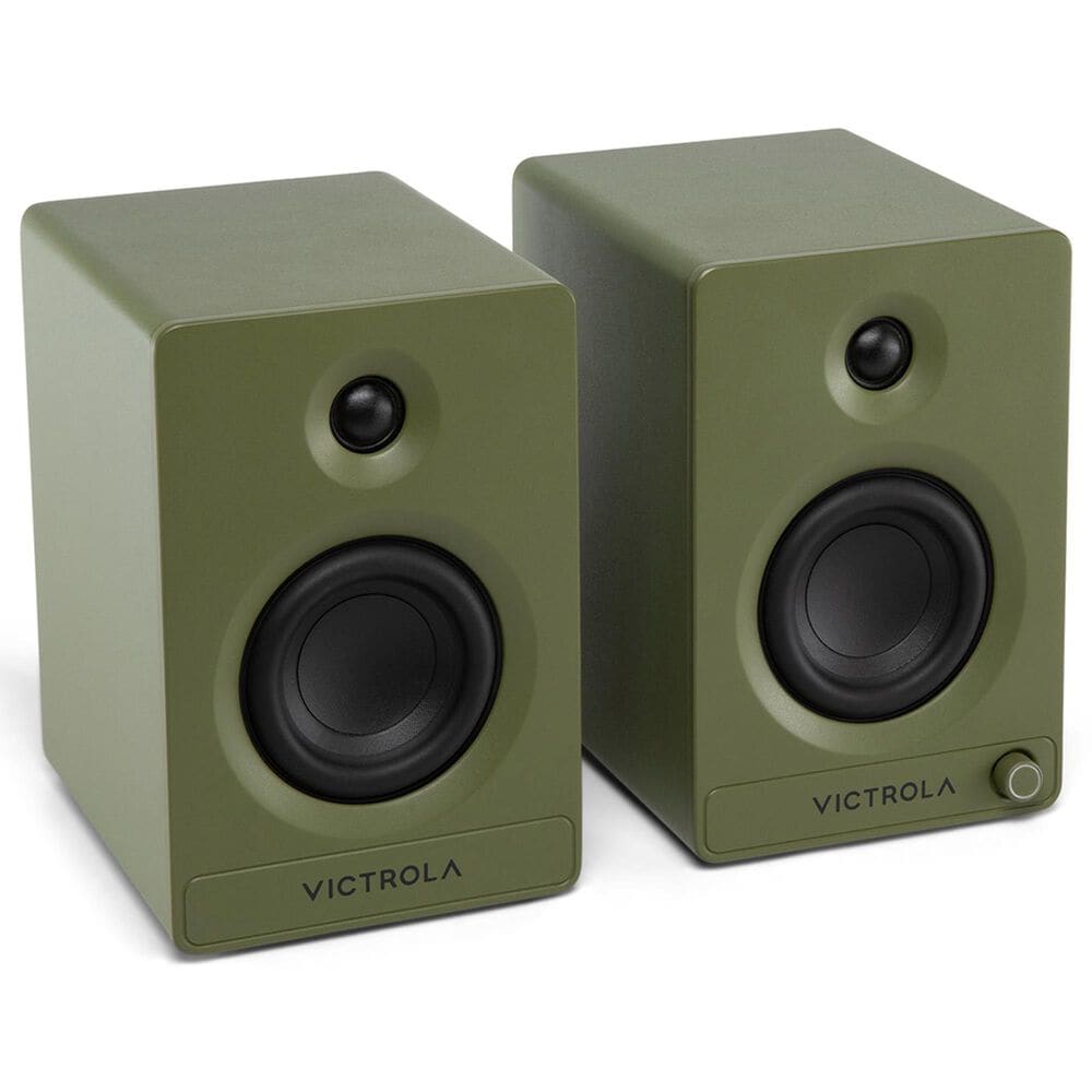 Victrola Tempo Bluetooth Bookshelf Speaker in Matte Green (Pair), , large