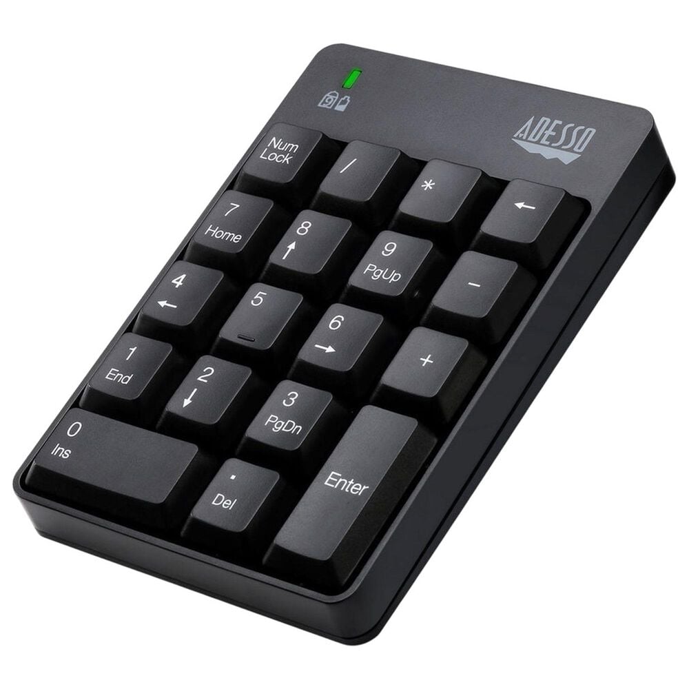 Adesso Wireless 18-Key Numeric Keypad in Black, , large