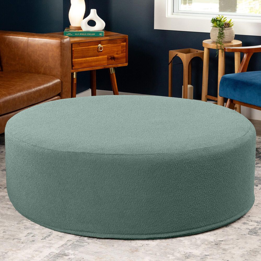 Jaxx Candler Round Ottoman in Green, , large