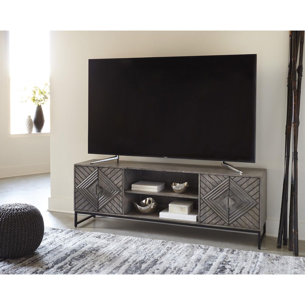 Ashley Treybrook Accent Cabinet in Distressed Gray and Black, , large