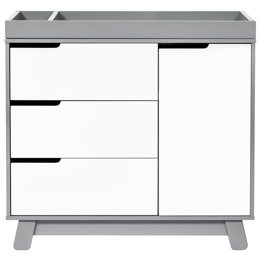 Babyletto Hudson 2 Piece Nursery Set in Grey and White, , large