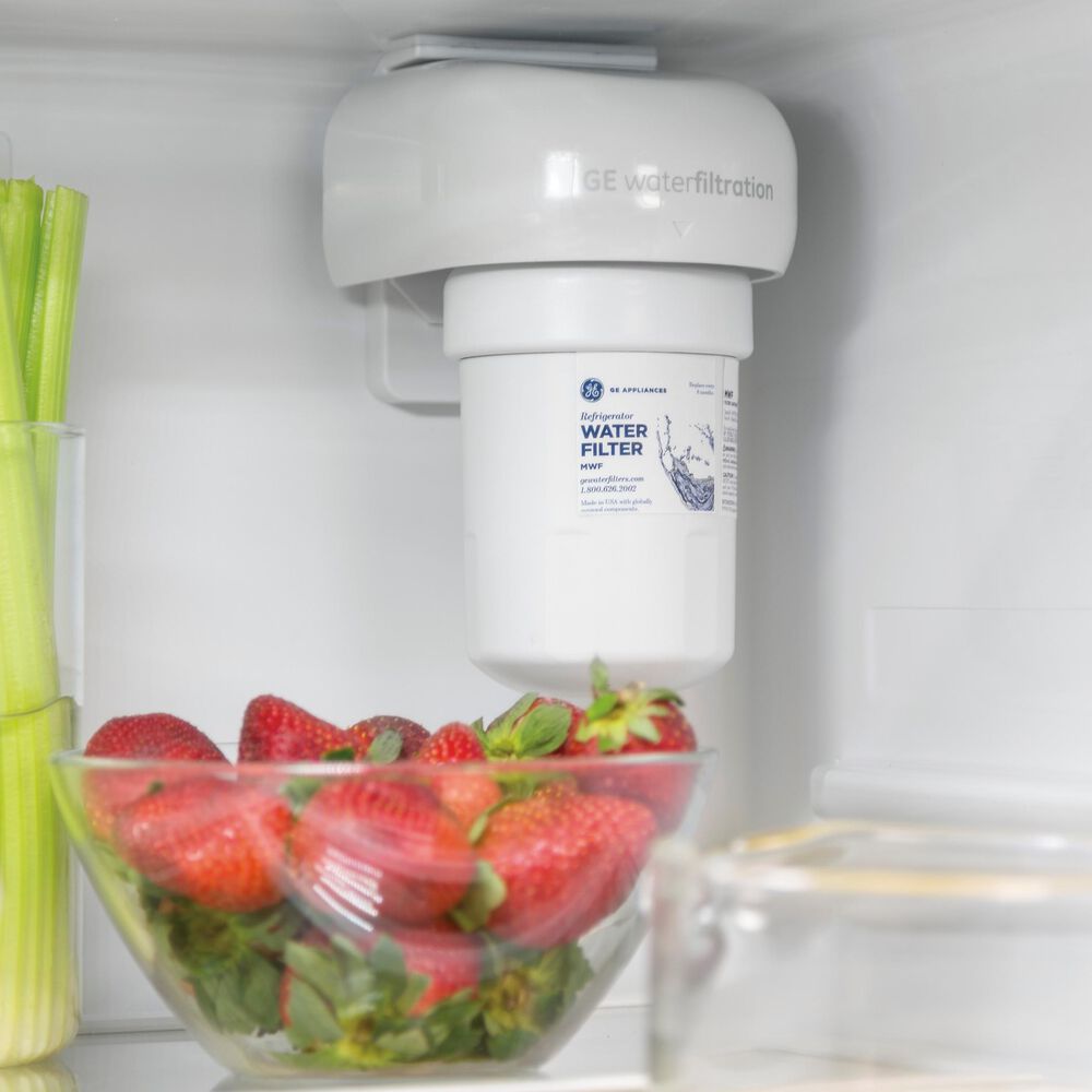 GE Appliances 18.6 Cu. Ft. Counter-Depth French-Door Refrigerator in White, , large