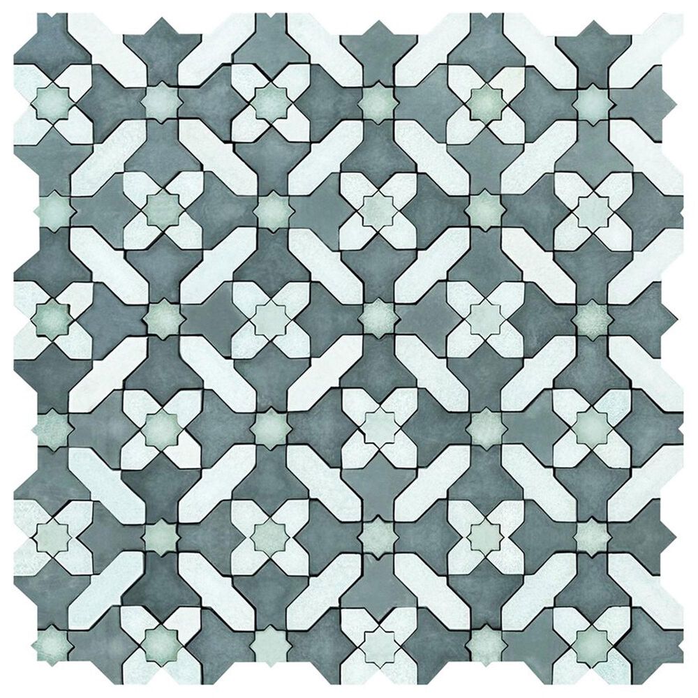 Soho Studio Alpana Safi Ocean 11.81" x 11.81" Cement and Lava Stone Mosaic Sheet, , large