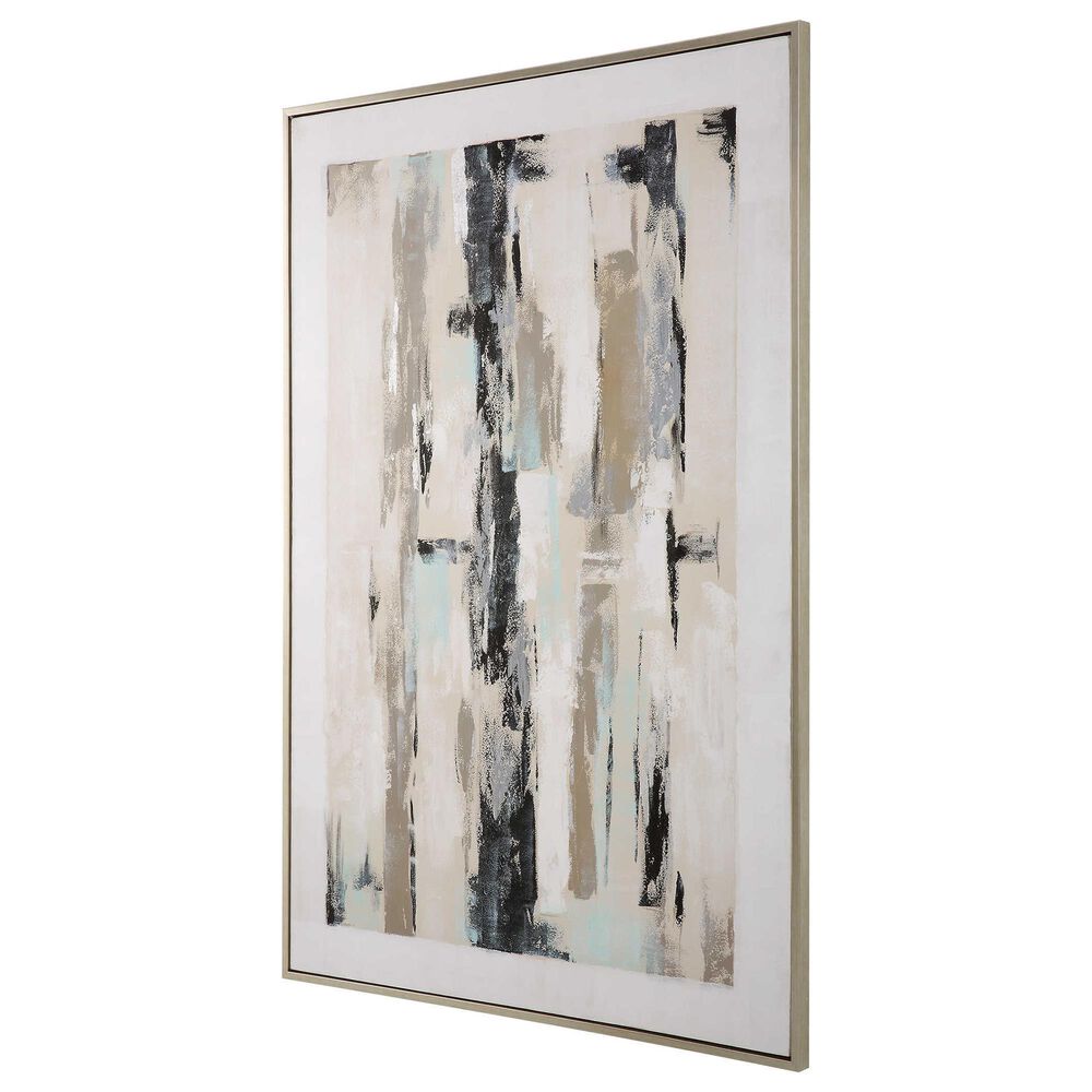 Uttermost Placidity 74&quot; x 50&quot; Abstract Art in Blue, Navy and Silver, , large