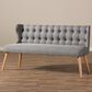 Baxton Studio Melody Stationary 3-Seater Settee Bench in Grey, , large