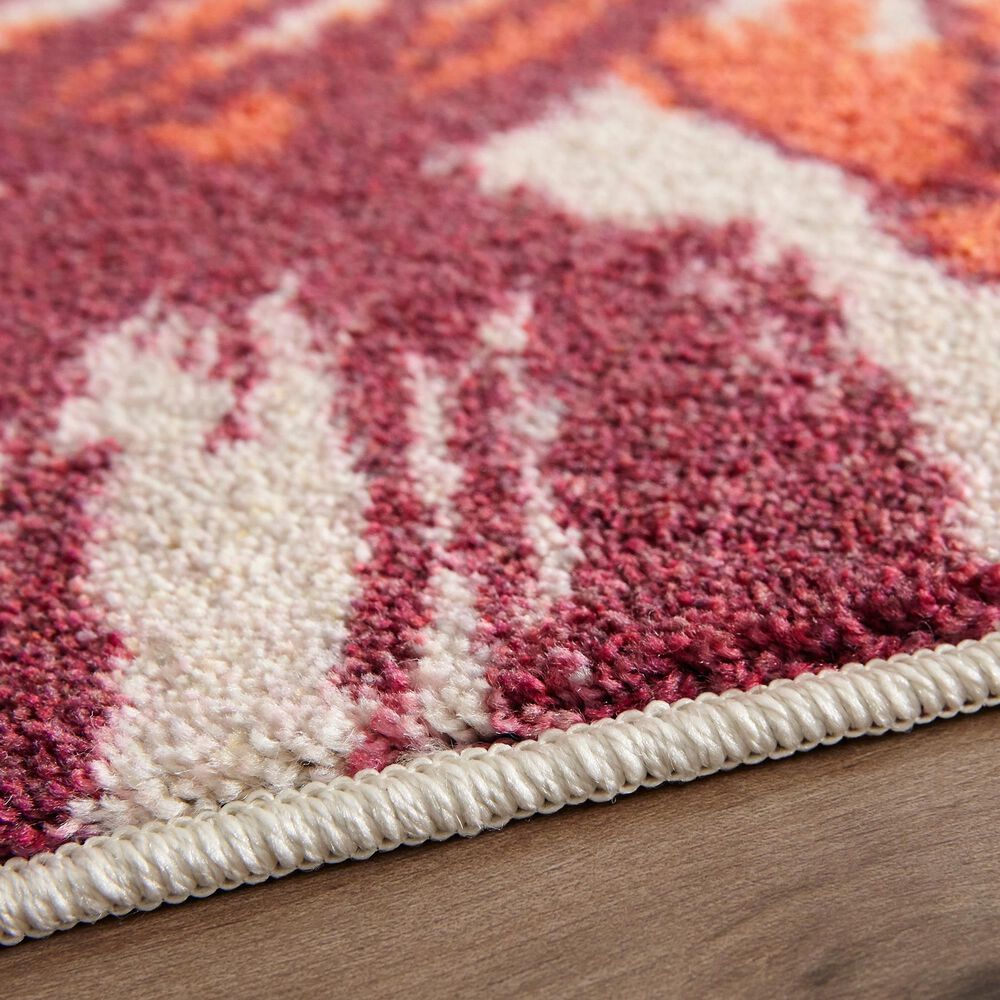 Karastan Prismatic 5&#39; x 8&#39; Lime Green, Cream, Pink and Red Kids Area Rug, , large