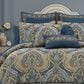 Royal Court Messina 3-Piece Full/Queen Comforter Set in Navy and Gold, , large