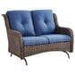 Sunwell Garden Outdoor Glider Loveseat with Brown Rattan in Navy, , large