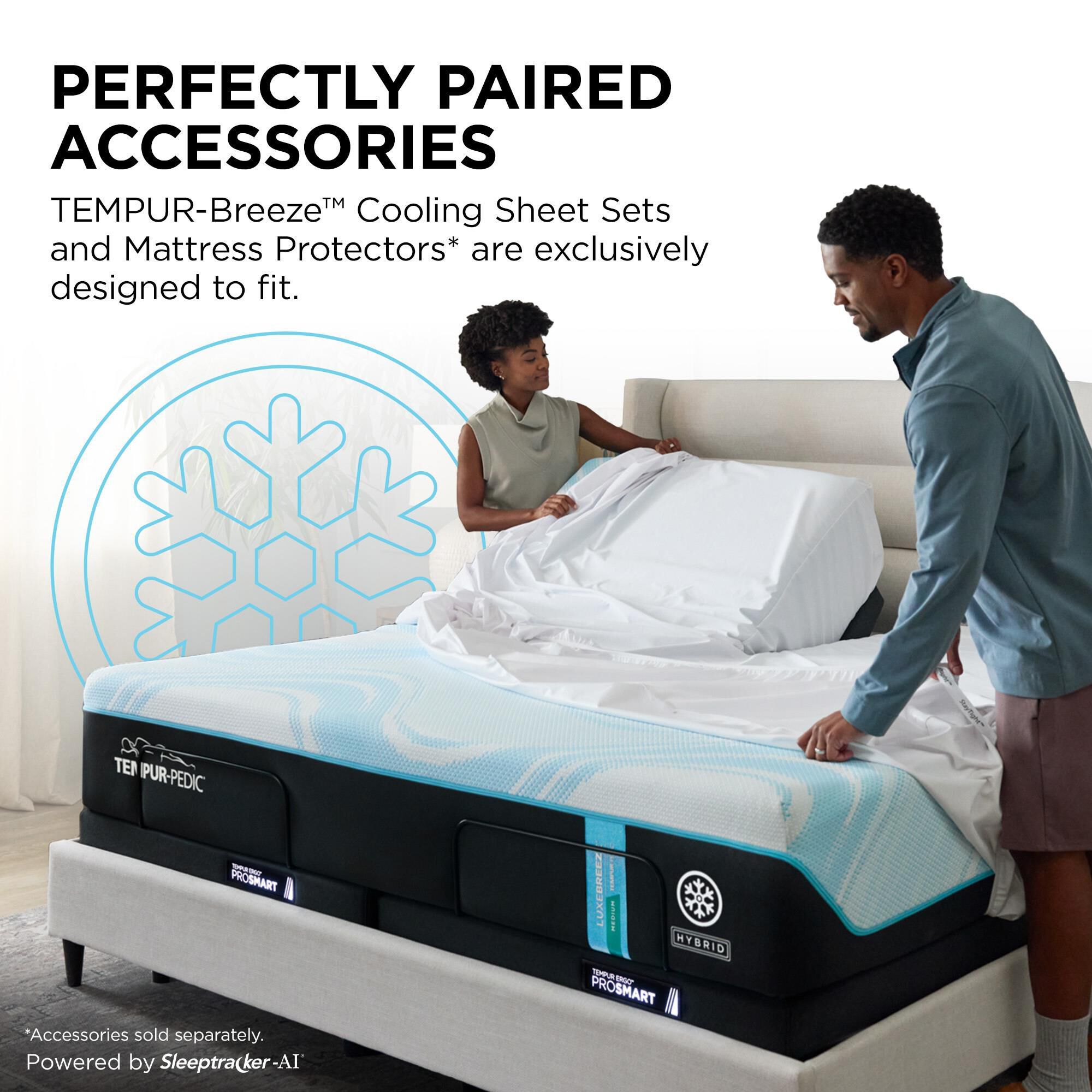 Tempur-Pedic LuxeBreeze 2.0 Medium Hybrid Flex Head King Mattress