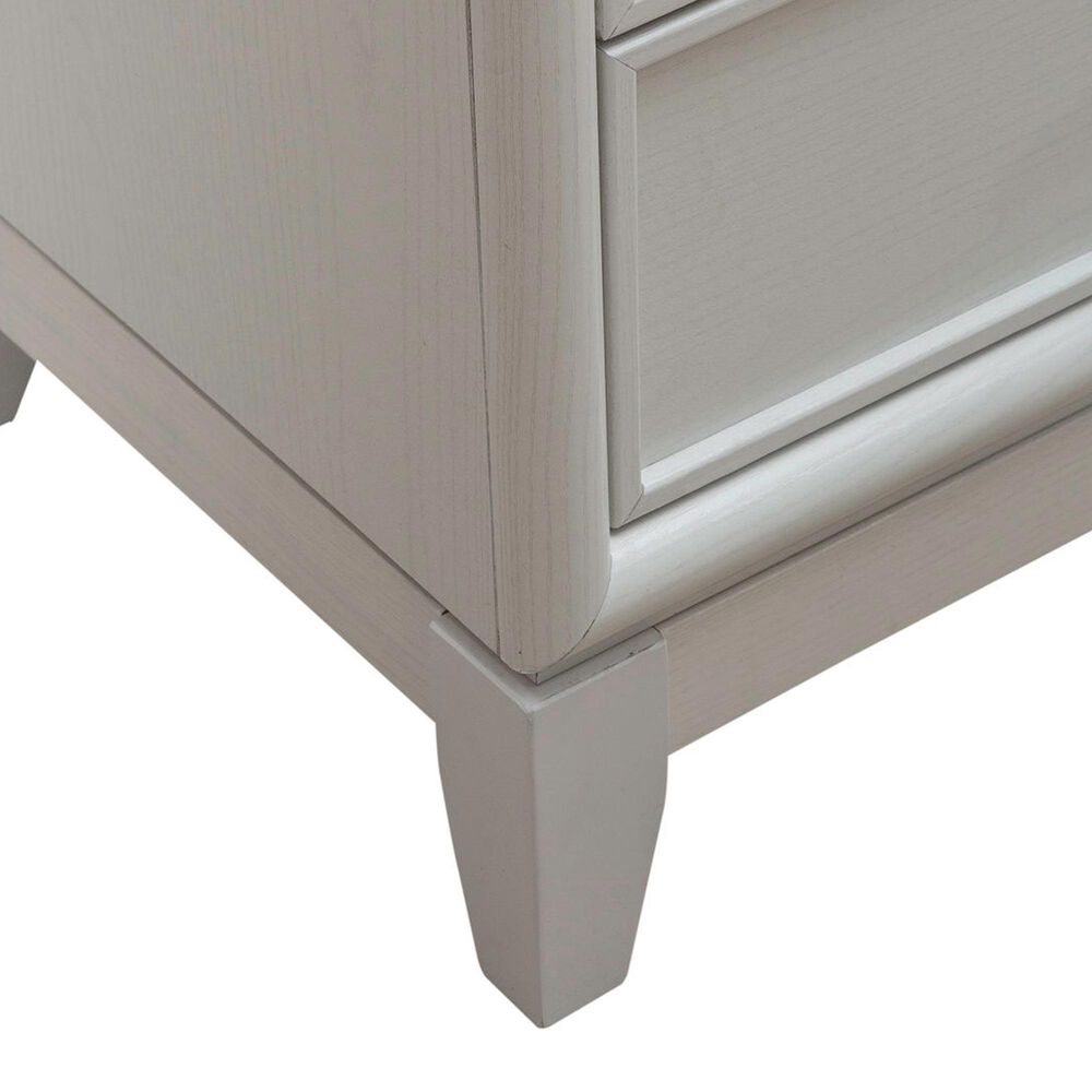 Belle Furnishings Reflections 5-Piece King Upholstered Bedroom Set in Pearl White and Rhinestone, , large