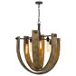 Cal Lighting Padova Chandelier in Light Oak and Iron, , large