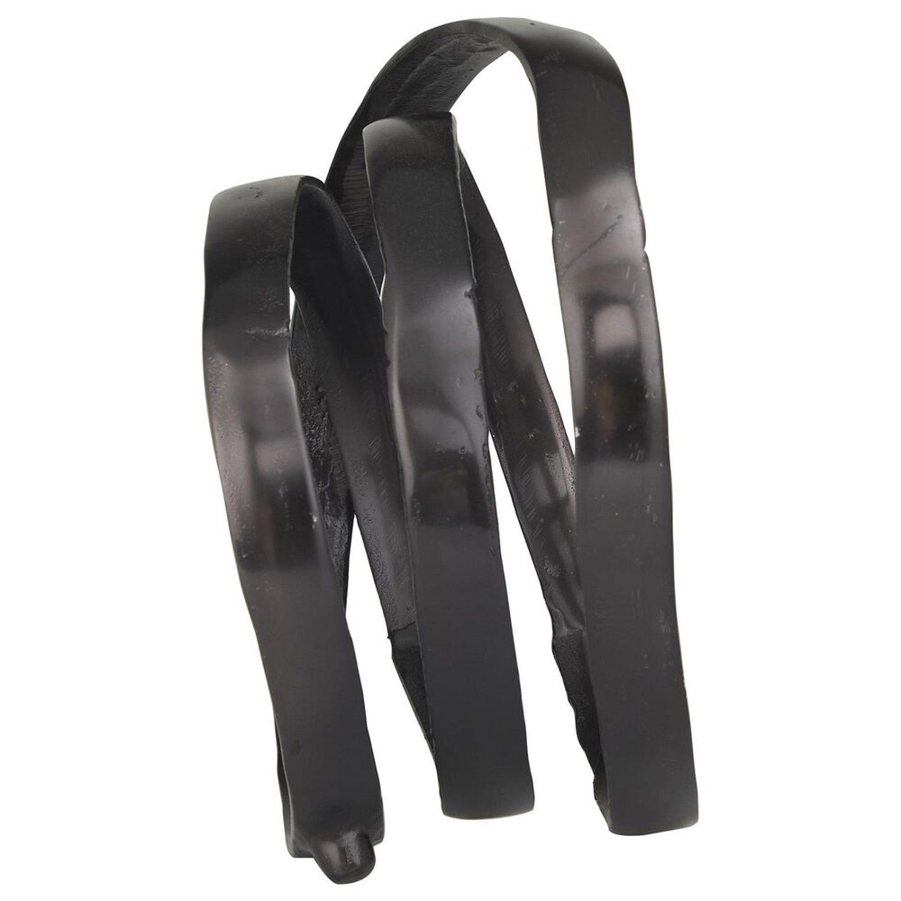 Maple and Jade Abstract Looped Decorative Sculpture in Satin Black, , large