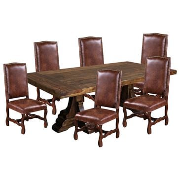 Horizon Home San Marcos and Montecristo 7-Piece Rectangular Dining Set in Brown, , large