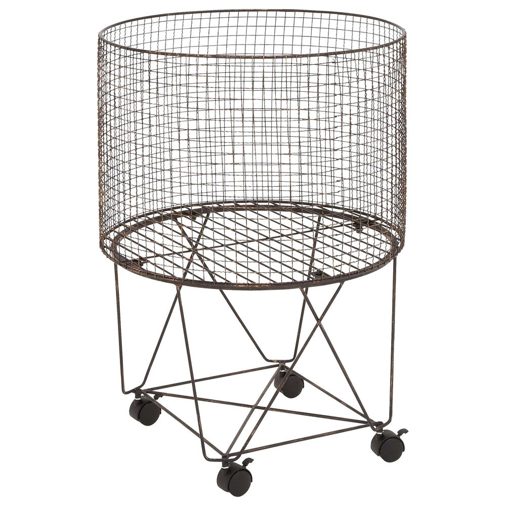 Maple and Jade 28" x 20" Rolling Hamper in Grey, , large
