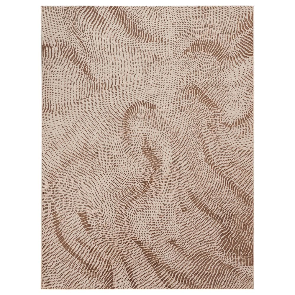 Nourison Central Park West CEP01 Beige and Brown 9" x 12" Area Rug, , large