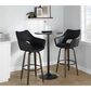 LumiSource Mustang 30" Swivel Bar Stool with Black Faux Leather Upholstery in Glazed Walnut and Black (Set of 2), , large