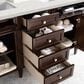 James Martin Vanities Brittany 60" Double Bathroom Vanity in Burnished Mahogany with 3 cm Lime Delight Quartz Top and Rectangular Sinks, , large