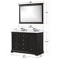 Lexora Home Dukes 48" Double Bathroom Vanity in Espresso with 2 cm White Carrara Marble Top and Rectangular Sinks, , large
