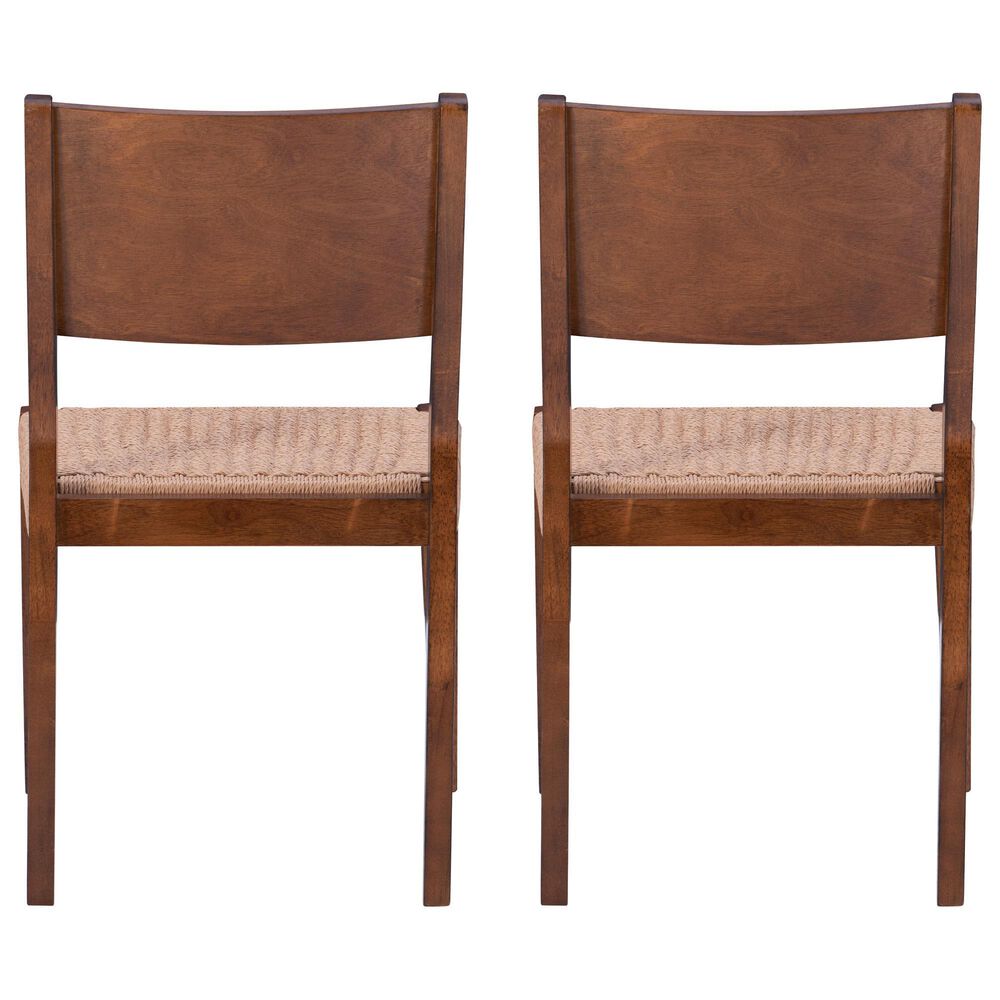 Linon Home Decor Cadence Side Chair with Woven Rope Seat in Brown (Set of 2), , large