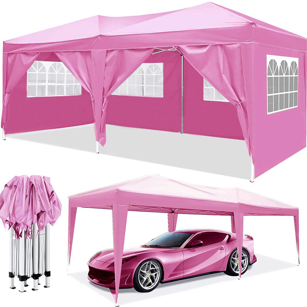 HOMLUX 10' x 20' Outdoor Pop Up Canopy Gazebo for Party in Pink, , large