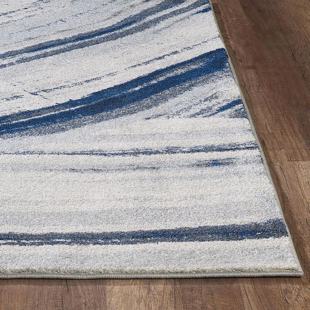 Kas Oriental Rugs Illusions Elements 5&#39;3&quot; x 7&#39;7&quot; Ivory and Blue Area Rug, , large