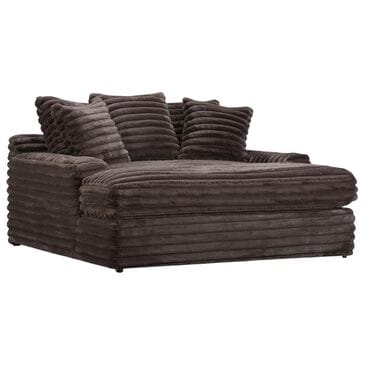 Maple + Main Oversized Chaise Lounge with USB Charging Ports and 2-Cupholder in Chocolate, , large