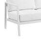 Linon Home Decor Holland Outdoor Sofa with White Cushions in White, , large