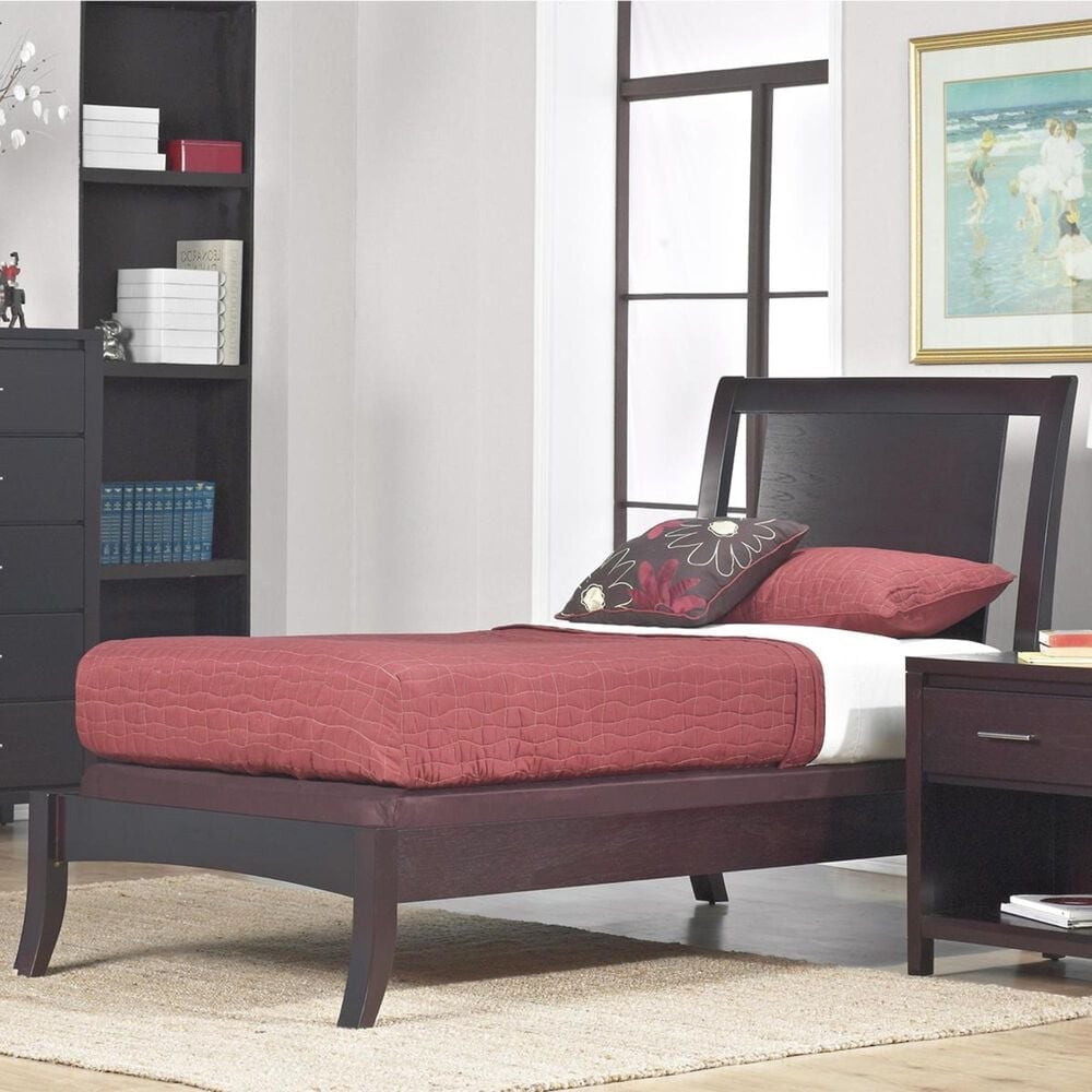 Urban Home Nevis Twin Low Profile Sleigh Bed in Espresso, , large