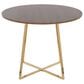 LumiSource Cosmo Contemporary Dining Table in Gold Metal and Walnut Wood by LumiSource, , large