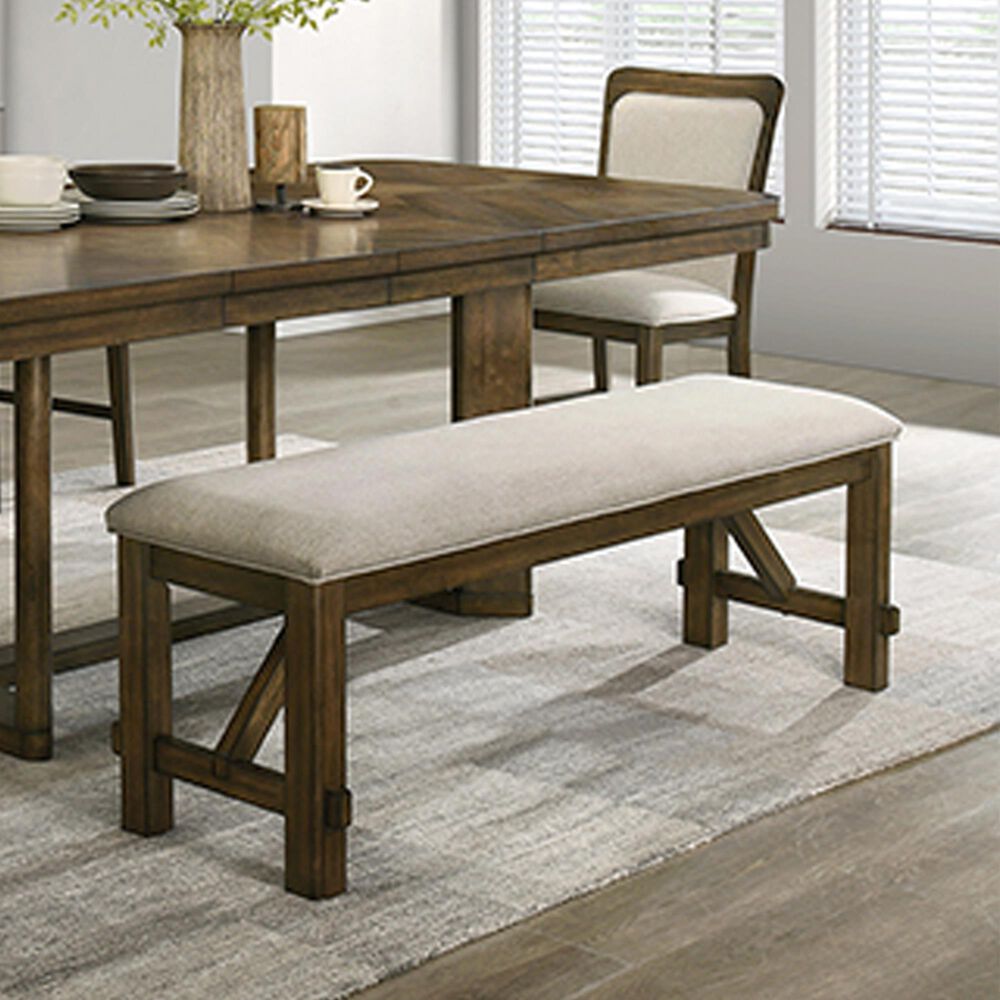 Crown Mark Broadmoor Dining Bench in Brown, , large