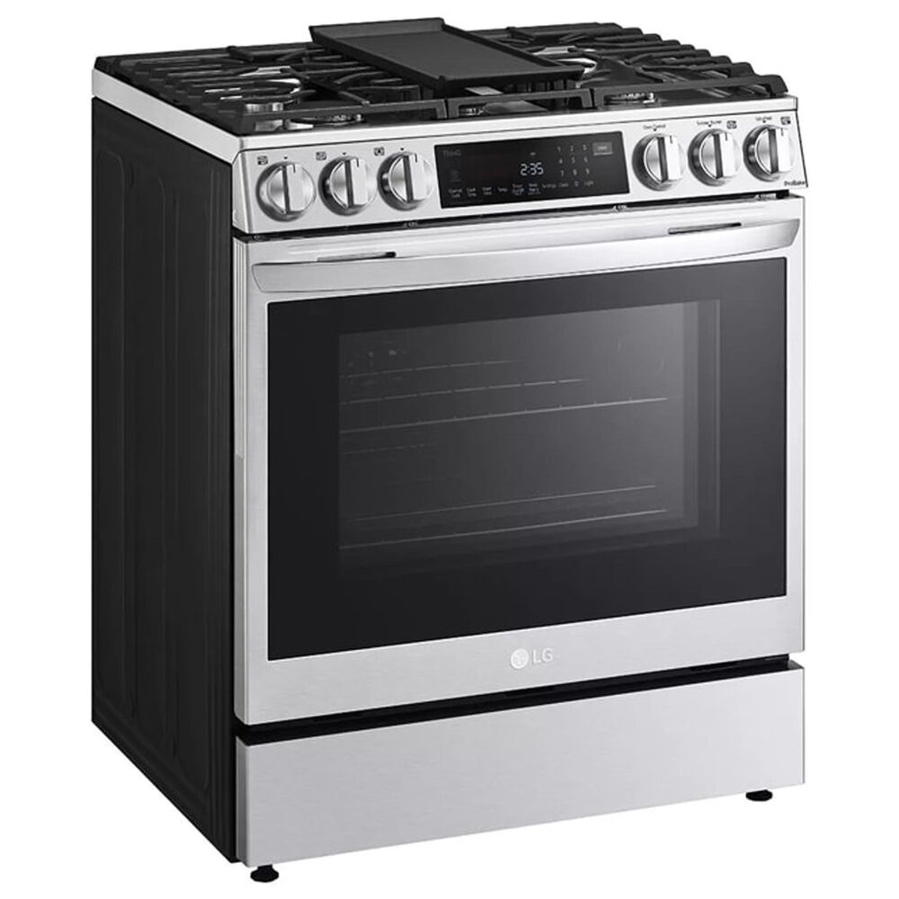 LG 2-Piece Kitchen Package with 6.3 Cu. Ft. Gas Slide-In Range and Microwave in Print Proof Stainless Steel, , large