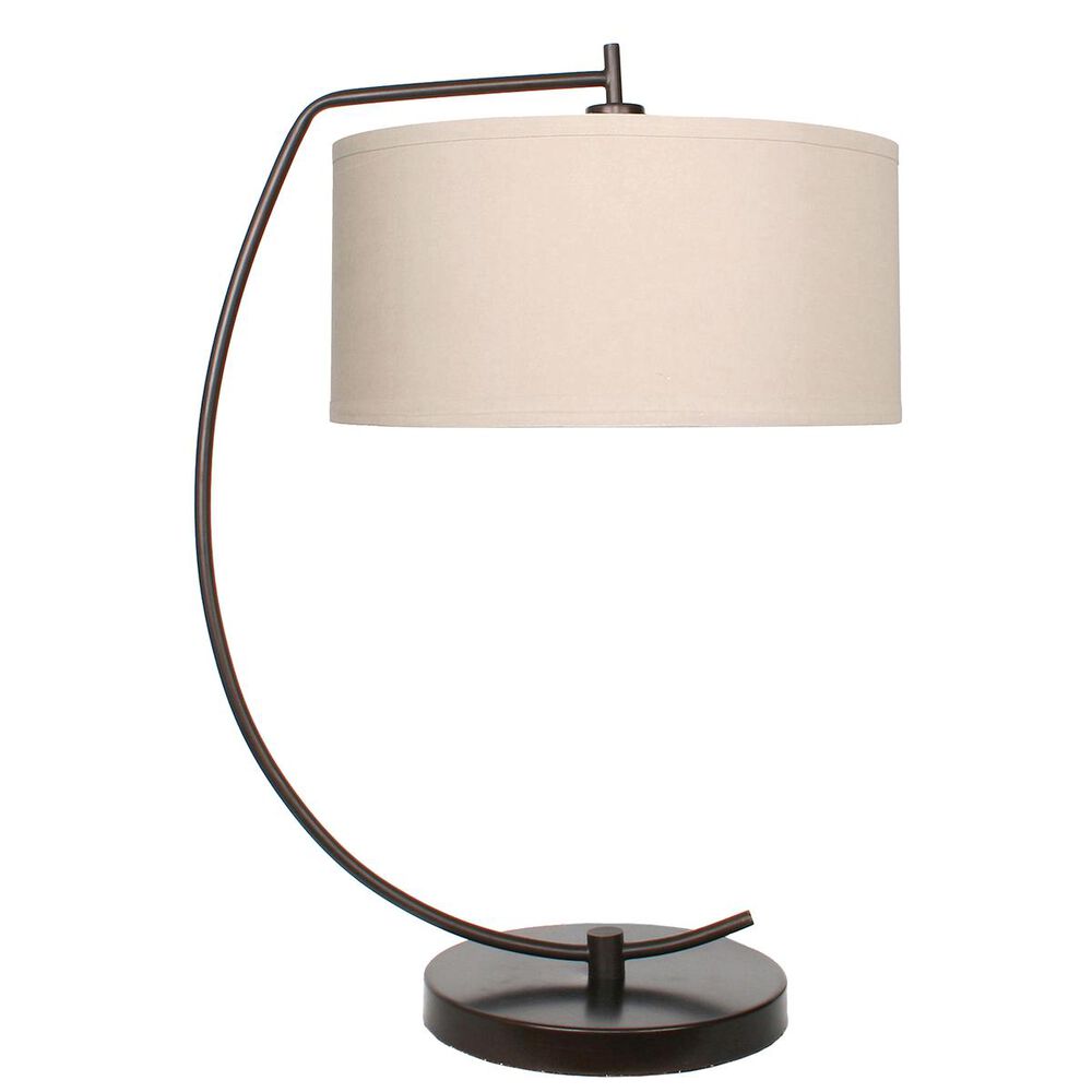 Grandview Gallery Table Lamp and Shade in Bronze with Tan Shade, , large