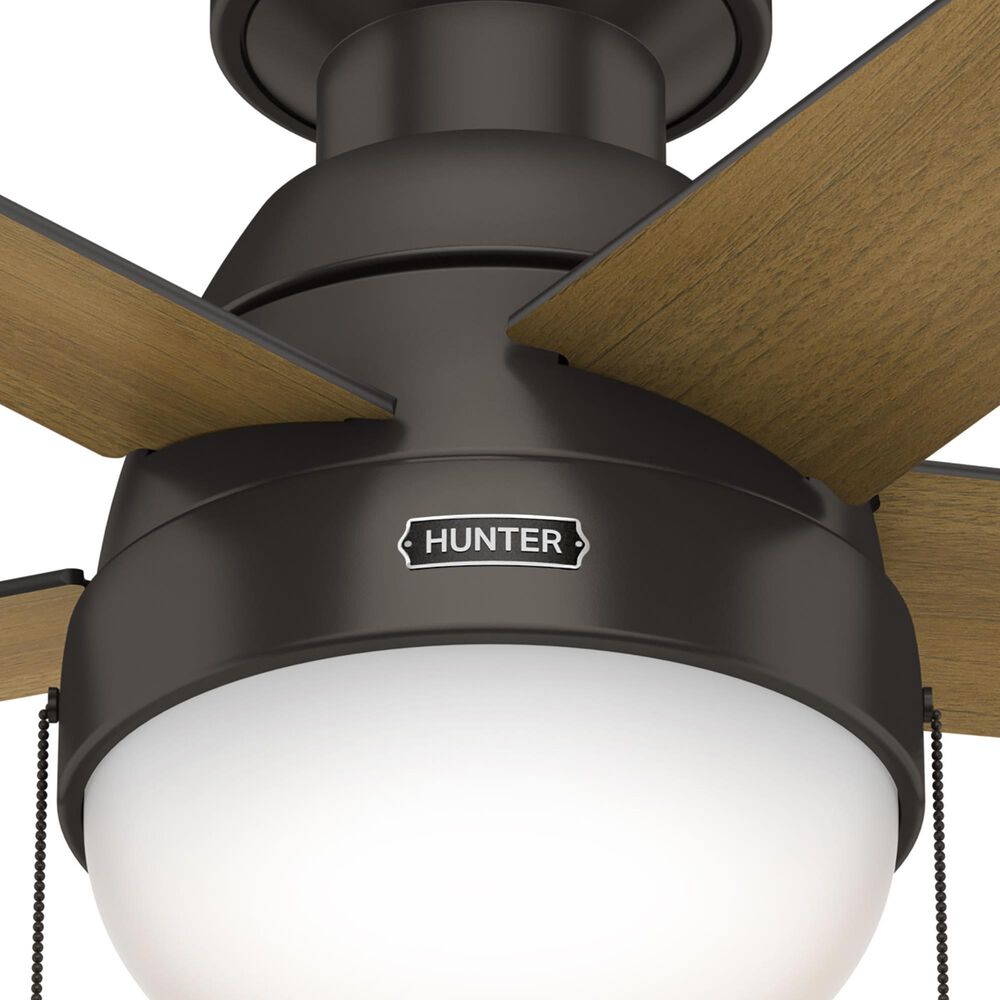 Hunter Anslee Low Profile 46&quot; Ceiling Fan with LED Lights in Premier Bronze, , large