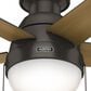 Hunter Anslee Low Profile 46" Ceiling Fan with LED Lights in Premier Bronze, , large