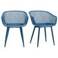 Moe"s Home Collection Piazza Patio Chair in Blue (Set of 2), , large