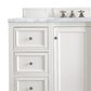 James Martin Vanities De Soto 48" Single Bathroom Vanity in Bright White with 3 cm Carrara White Marble Top and Rectangular Sink, , large