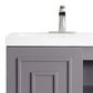 James Martin Vanities Alicante 24" Single Bathroom Vanity in Grey Smoke and Brushed Nickel with 5 cm White Glossy Resin Top and Rectangular Sink, , large