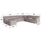 Vogue Home Furnishings 4-Piece Power Left-Facing Reclining Sectional with Chaise in Dove Gray, , large