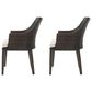 Hearth and Haven Hillhurst Outdoor Rattan Chair with Sloped Arms and Cushion in Brown (Set of 2), , large