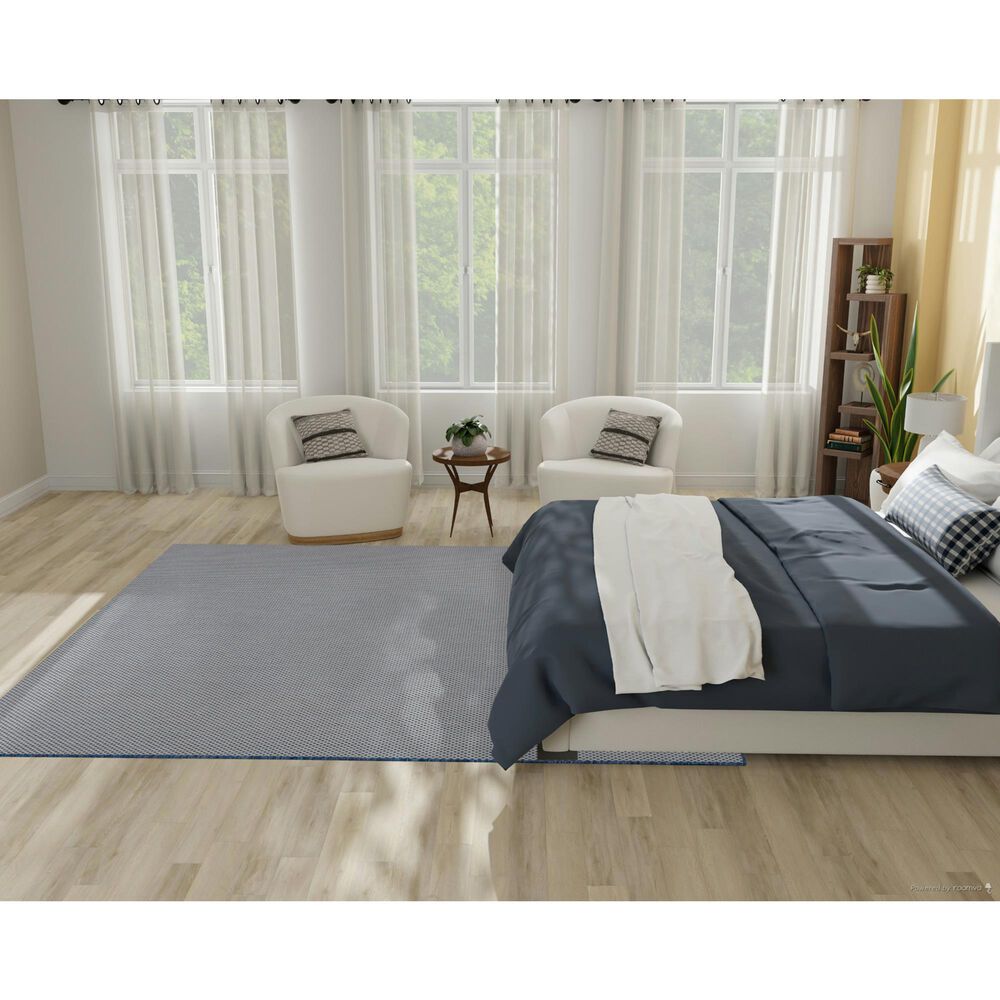 Nourison Courtyard Ivory and Blue 8&#39; Square Indoor/Outdoor Area Rug, , large