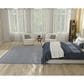 Nourison Courtyard Ivory and Blue 8" Square Indoor/Outdoor Area Rug, , large