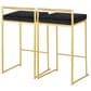 Lumisource Fuji Stackable Counter Stool with Black Velvet Cushion in Gold (Set of 2), , large