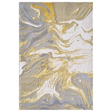 Kas Oriental Rugs Luna Watercolors 3"3" x 4"11" Gold and Grey Area Rug, , large