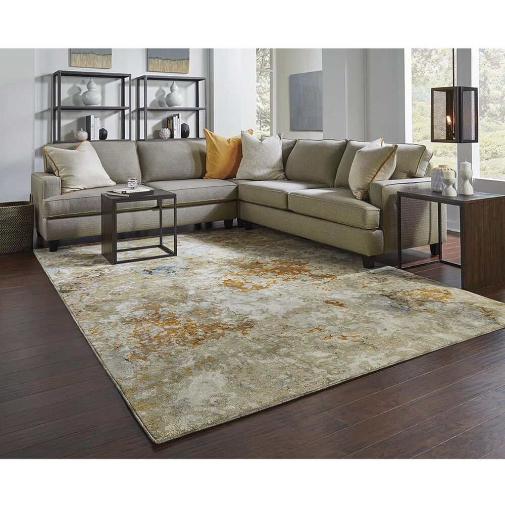 Oriental Weavers Evolution 8031B 10&#39; x 13&#39;2&quot; Gold and Beige Area Rug, , large