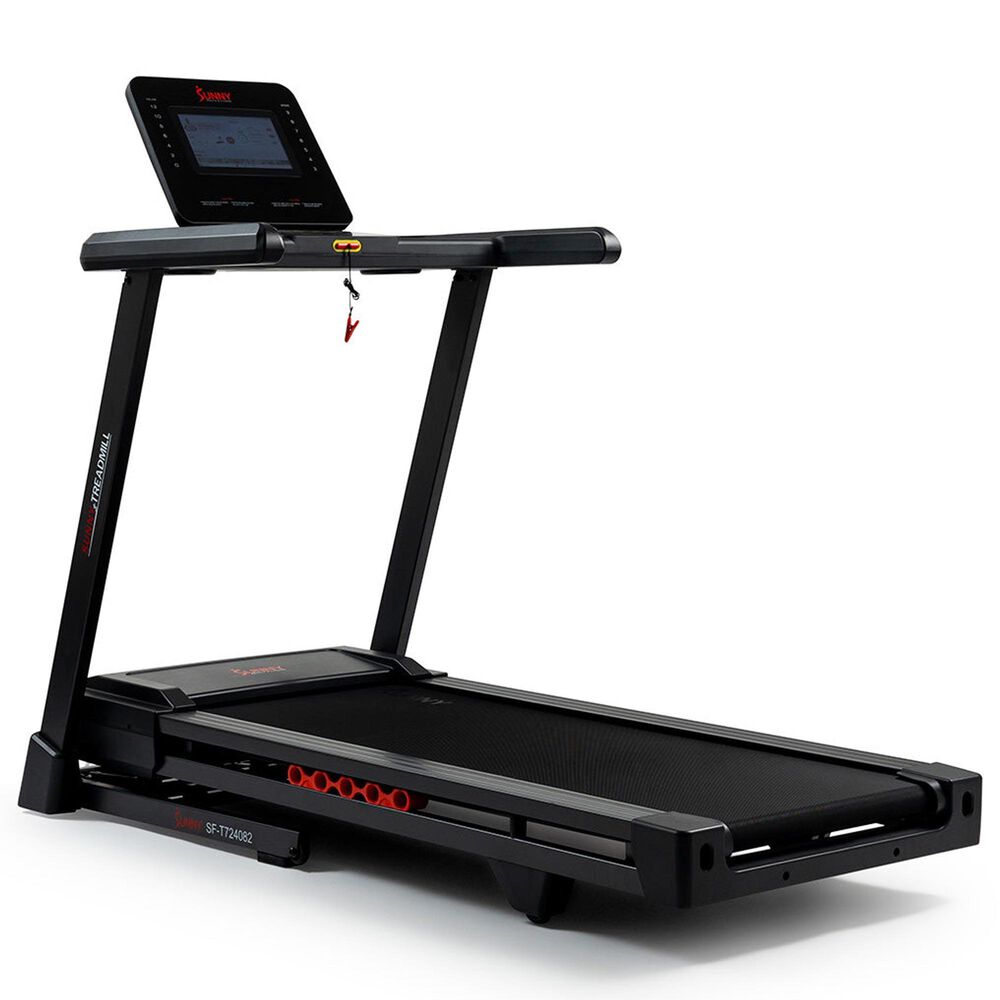 Sunny Health & Fitness Ultra T10 Smart Folding Treadmill in Black and Red, , large