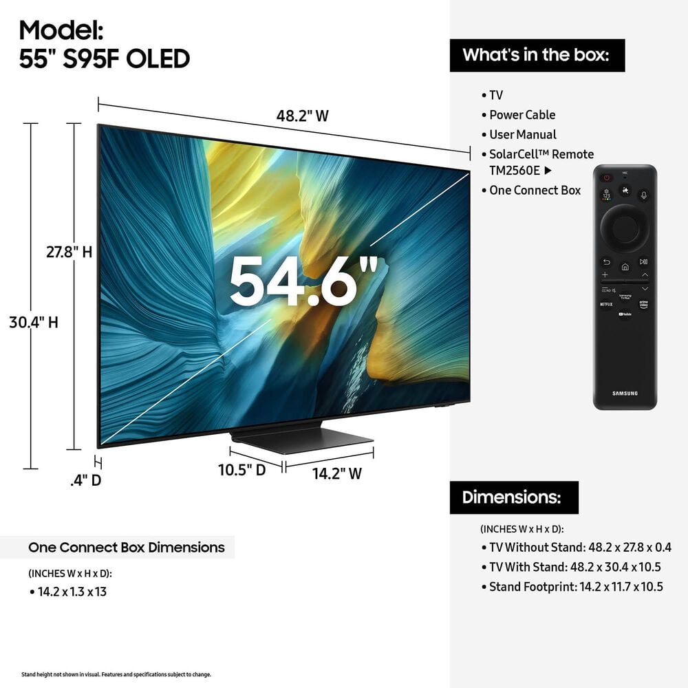 Samsung 55&quot; Class S95F OLED 4K Vision AI in Tital Black - Smart TV, , large